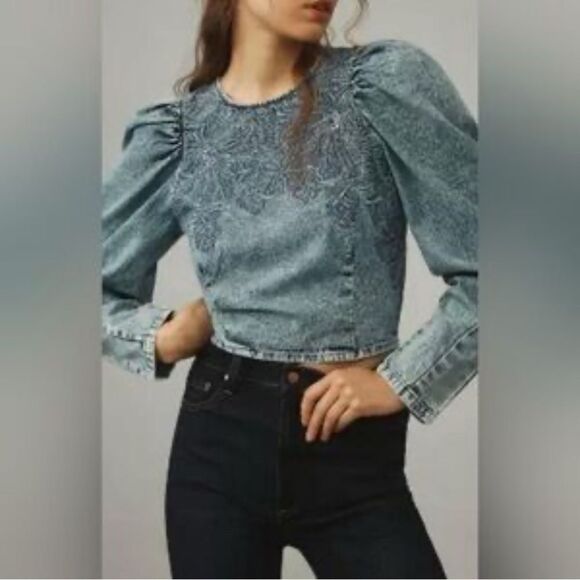 Anthropologie Tops - Anthropologie Pilcro Denim Long Sleeve Blouse Medium